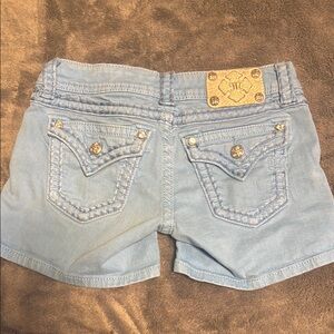 Miss Me Blue Jean Shorts with Decorative Stitching sz 26 bright blue !!!